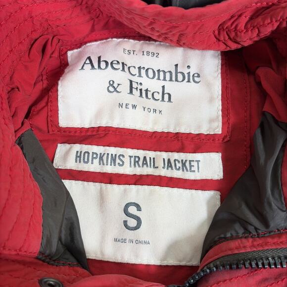 Y2K Abercrombie & Fitch Mens Small Red Pullover Hopkins Trail Jacket Charity - Picture 10 of 14
